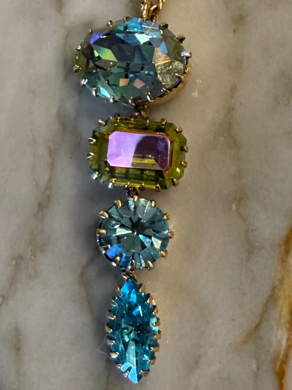 Tova crystal 4 stone necklace